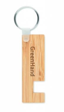 Logo trade corporate gifts picture of: Bamboo stand and key ring Savonlinna