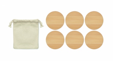 Logotrade corporate gift picture of: Set of 6 bamboo coasters