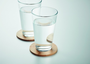 Logo trade promotional merchandise photo of: Set of 6 bamboo coasters