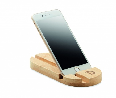 Logo trade promotional items image of: Bamboo tablet/smartphone stand