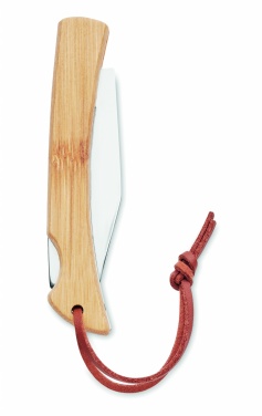 Logo trade corporate gifts picture of: Foldable knife in bamboo