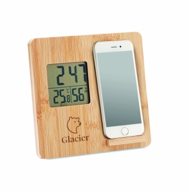 Logotrade business gifts photo of: Bamboo weather station 10W