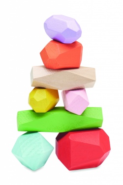Logotrade promotional giveaway picture of: 8 stacking wood rocks in pouch