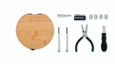 Logo trade promotional products image of: 15 piece tool set bamboo case