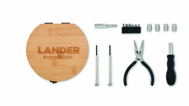 Logo trade advertising product photo of: 15 piece tool set bamboo case
