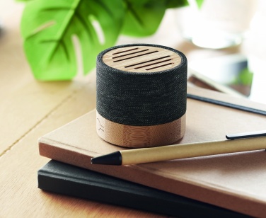 Logo trade advertising products image of: Bamboo RPET wireless speaker