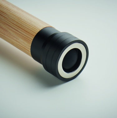 Logo trade promotional gifts picture of: 3-in-1 bamboo flashlight with an emergency hammer and seatbelt cutter