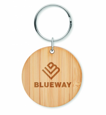 Logotrade business gift image of: Round bamboo key ring Pieksämäki