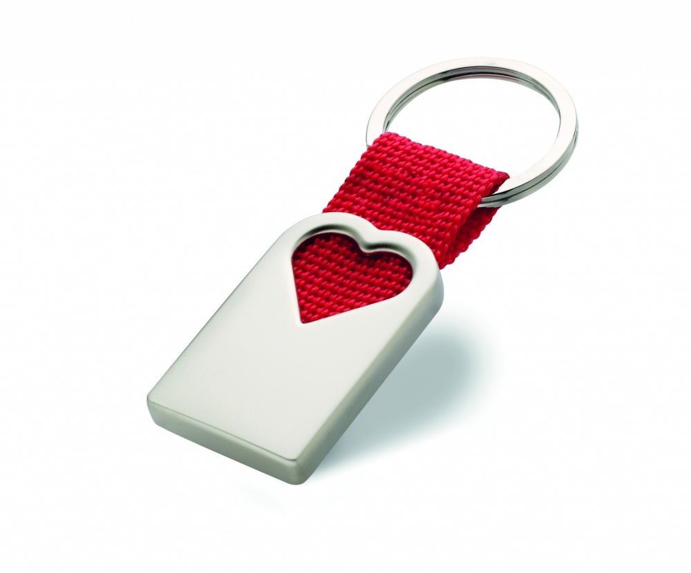 Logo trade corporate gifts image of: Heart metal key ring Kemi