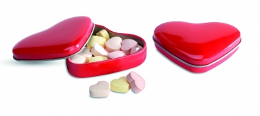 Logotrade promotional item image of: Heart tin box with candies