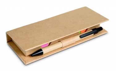 Logo trade promotional item photo of: Sticky memo set recycked w/pen