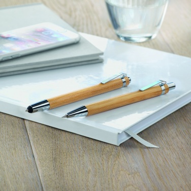 Logotrade promotional giveaway image of: Bamboo pen and pencil set