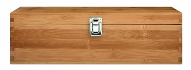 Logo trade promotional giveaways image of: Wine set in bamboo box
