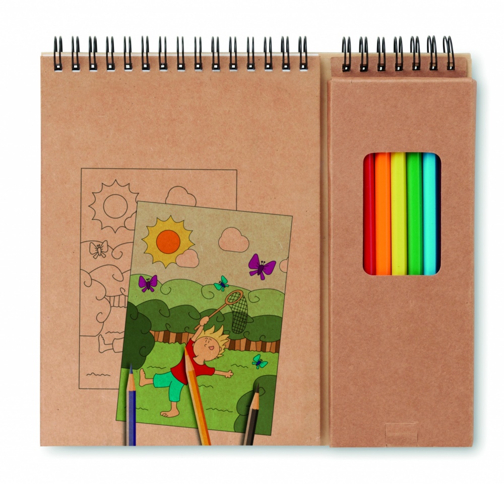 Logo trade corporate gift photo of: Colouring set with notepad