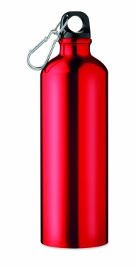 Logo trade promotional gift photo of: Single-walled 750 ml aluminum bottle with a carabiner and customizable printing