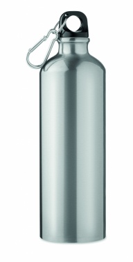 Logo trade advertising product photo of: Single-walled 750 ml aluminum bottle with a carabiner and customizable printing