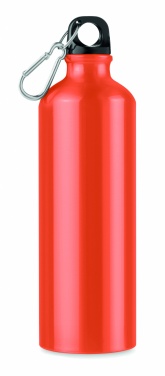 Logo trade corporate gifts image of: Single-walled 750 ml aluminum bottle with a carabiner and customizable printing