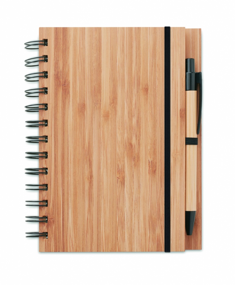 Logotrade promotional giveaway image of: Bamboo notebook with pen lined BAMBLOC