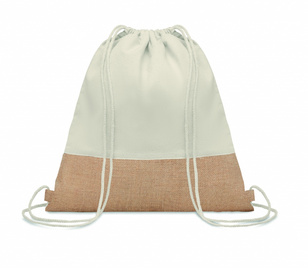 Logo trade promotional merchandise image of: Drawstring bag w/ jute details