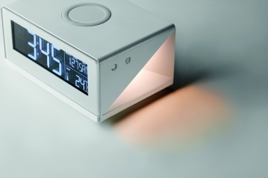 Logo trade business gifts image of: LED clock & wireless charger5W