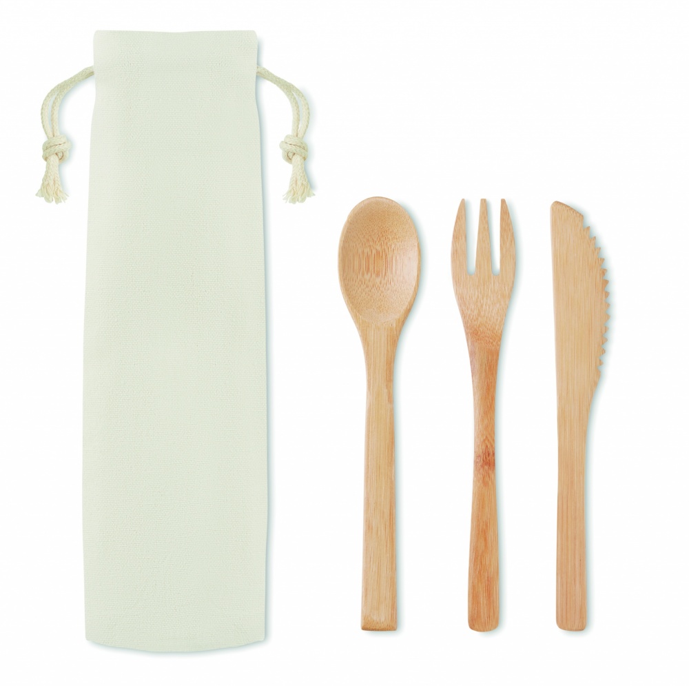 Logo trade corporate gift photo of: Bamboo cutlery set
