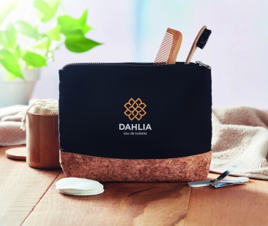 Logo trade advertising products image of: Cork & cotton cosmetic bag