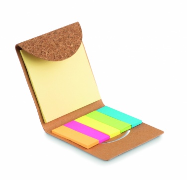 Logo trade promotional items image of: Cork sticky note memo pad