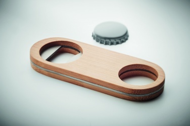Logo trade corporate gifts image of: Oval Bamboo bottle opener VALBAMPER