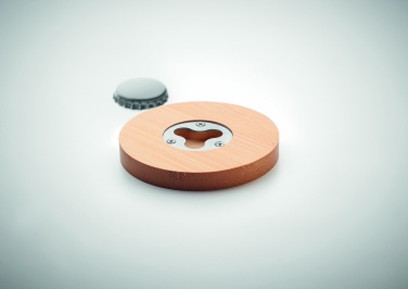 Logotrade promotional giveaway image of: Bamboo bottle opener/ coaster DAKAI