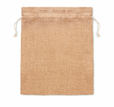 Logo trade promotional gifts image of: Small jute gift bag 14 x 22 cm