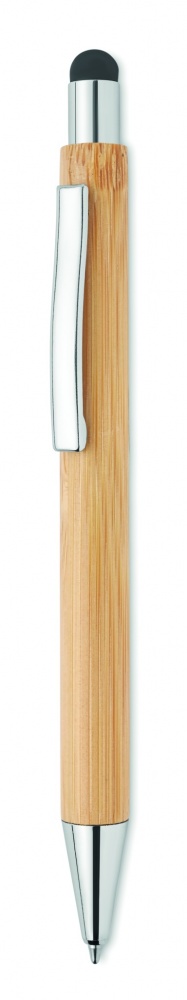 Logo trade promotional merchandise photo of: Bamboo ballpoint pen with blue ink