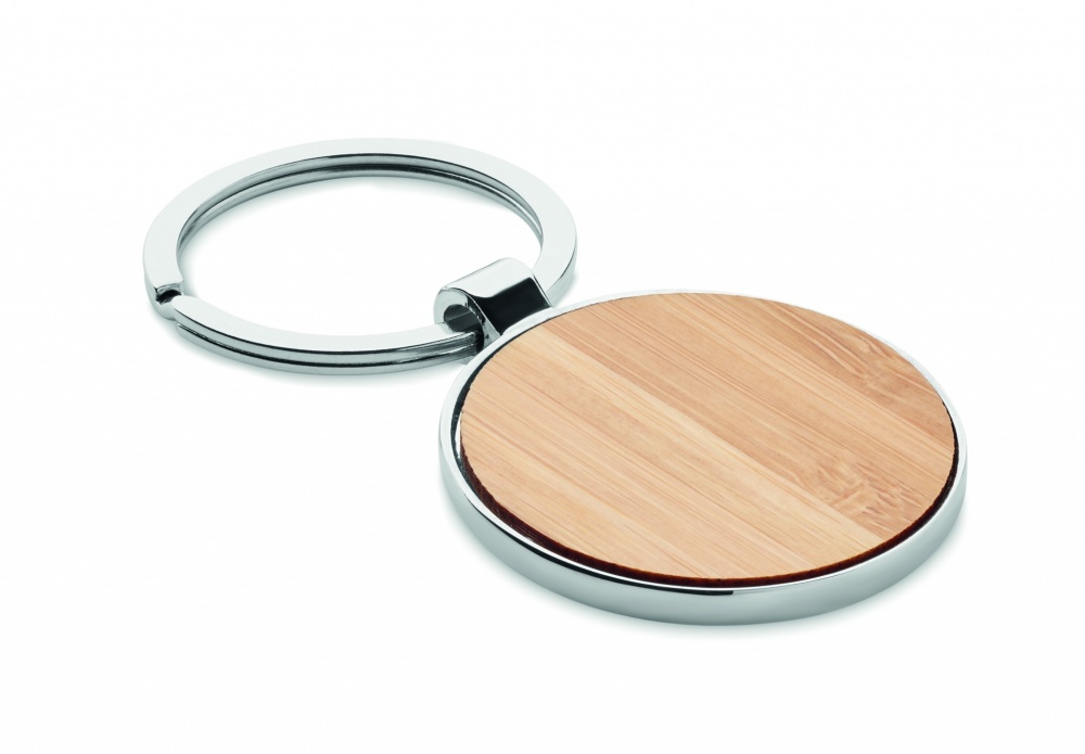 Logotrade promotional gifts photo of: Round key ring metal bamboo Dobele
