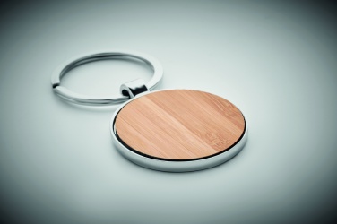 Logotrade business gifts photo of: Round key ring metal bamboo Dobele