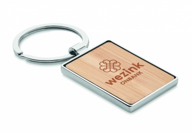 Logotrade promotional product image of: Rectangular key ring bamboo WEST