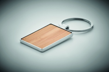 Logotrade promotional giveaway image of: Rectangular key ring bamboo WEST
