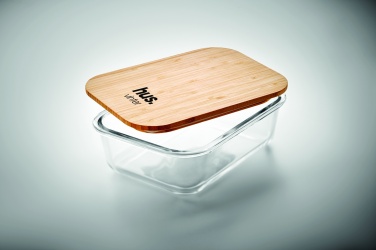 Logo trade promotional product photo of: Glass lunchbox with bamboo lid