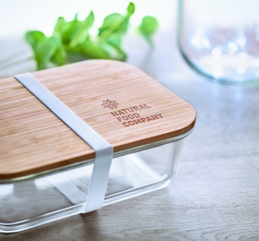 Logo trade promotional gift photo of: Glass lunchbox with bamboo lid