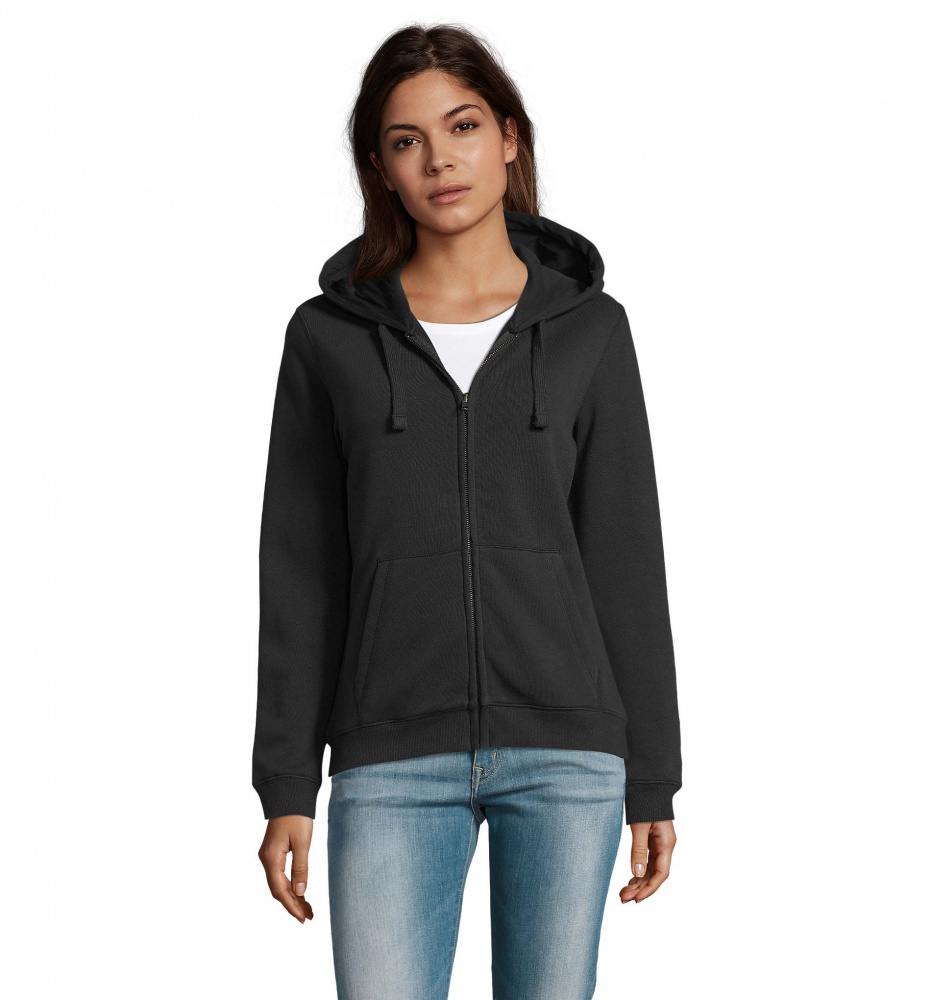 Logo trade corporate gifts image of: SPIKE WOMEN ZIP HOOD SWEAT
