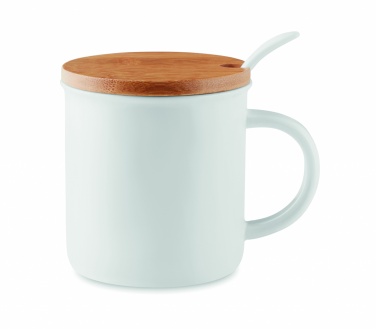 Logo trade promotional merchandise photo of: Porcelain mug with spoon
