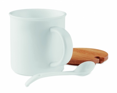 Logo trade promotional item photo of: Porcelain mug with spoon
