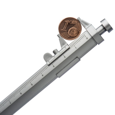 Logo trade promotional items picture of: Plastic ballpen with sliding calliper PRESCOT