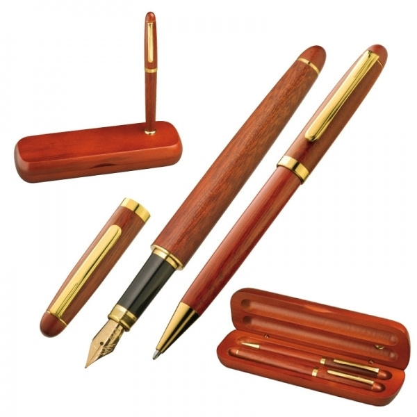 Logotrade promotional gift picture of: Rosewood writing set OXFORD