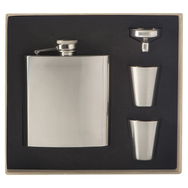 Logo trade promotional giveaway photo of: Hip flask with 2 shot glasses SANDVIKEN 170 ml