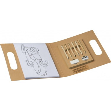 Logo trade advertising products picture of: Kids coloring book with colored pencils FORIO