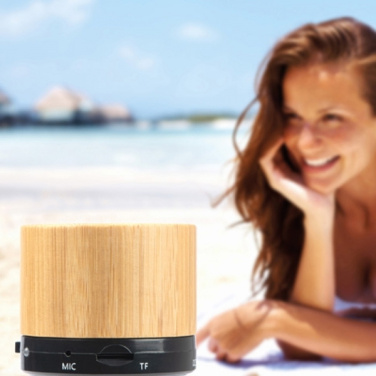 Logo trade corporate gifts image of: Bamboo bluetooth speaker FLEEDWOOD