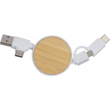 Logotrade promotional giveaways photo of: Bamboo charging cable GRONINGEN