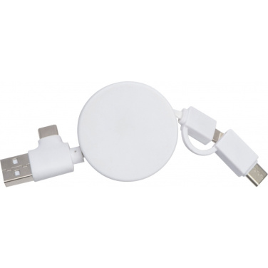 Logo trade corporate gifts image of: Bamboo charging cable GRONINGEN