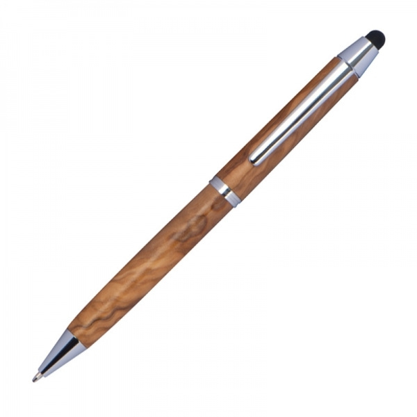 Logo trade promotional item photo of: Wooden ballpen with touch function ERFURT