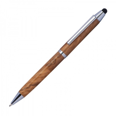Logo trade advertising products image of: Wooden ballpen with touch function ERFURT