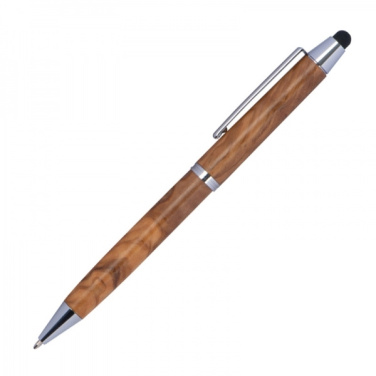 Logotrade promotional gift picture of: Wooden ballpen with touch function ERFURT